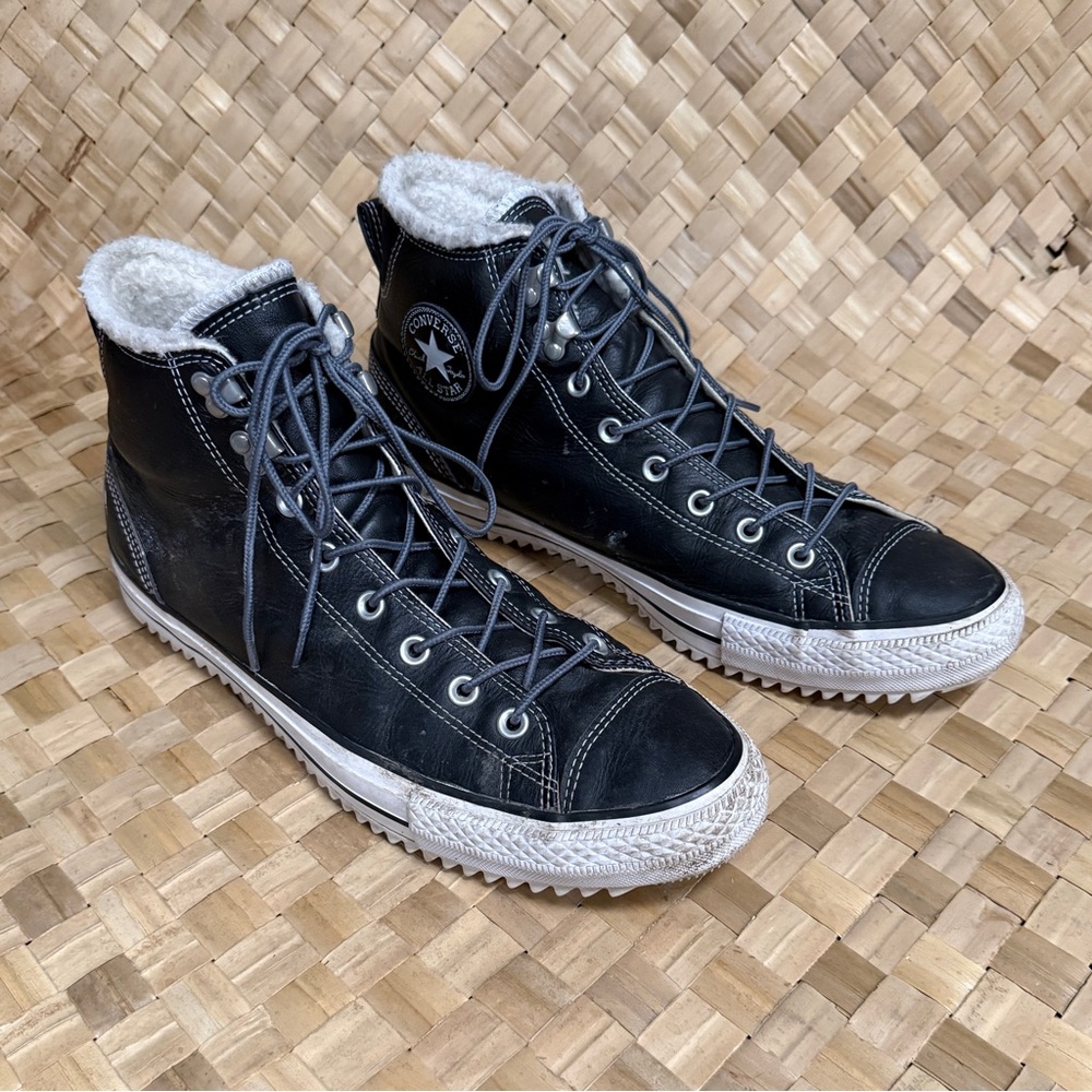 Converse Chuck Taylor All Star City Hiker Black Leather Hi Top Shoes Men's 13
